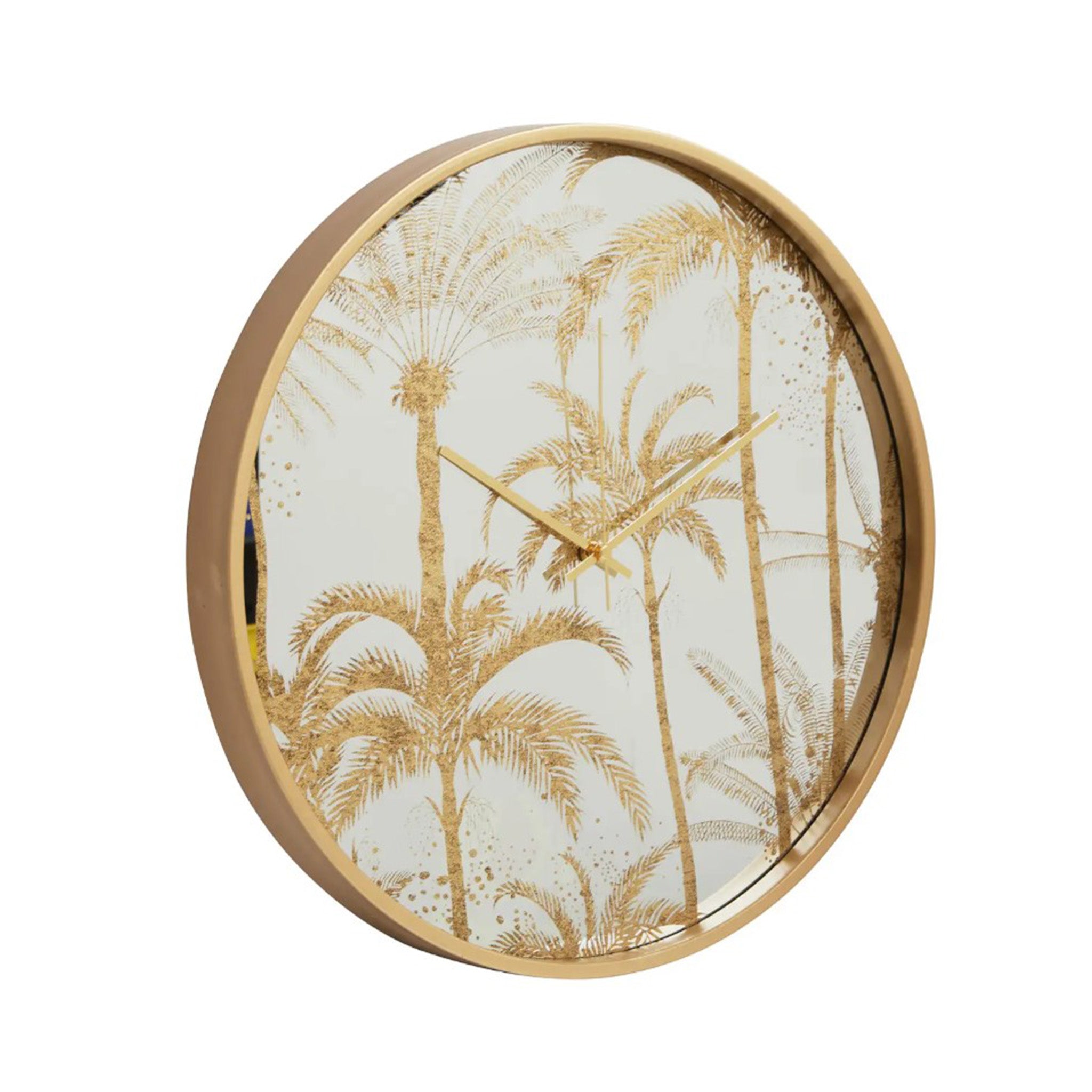 Gold Botanical Plam Clock